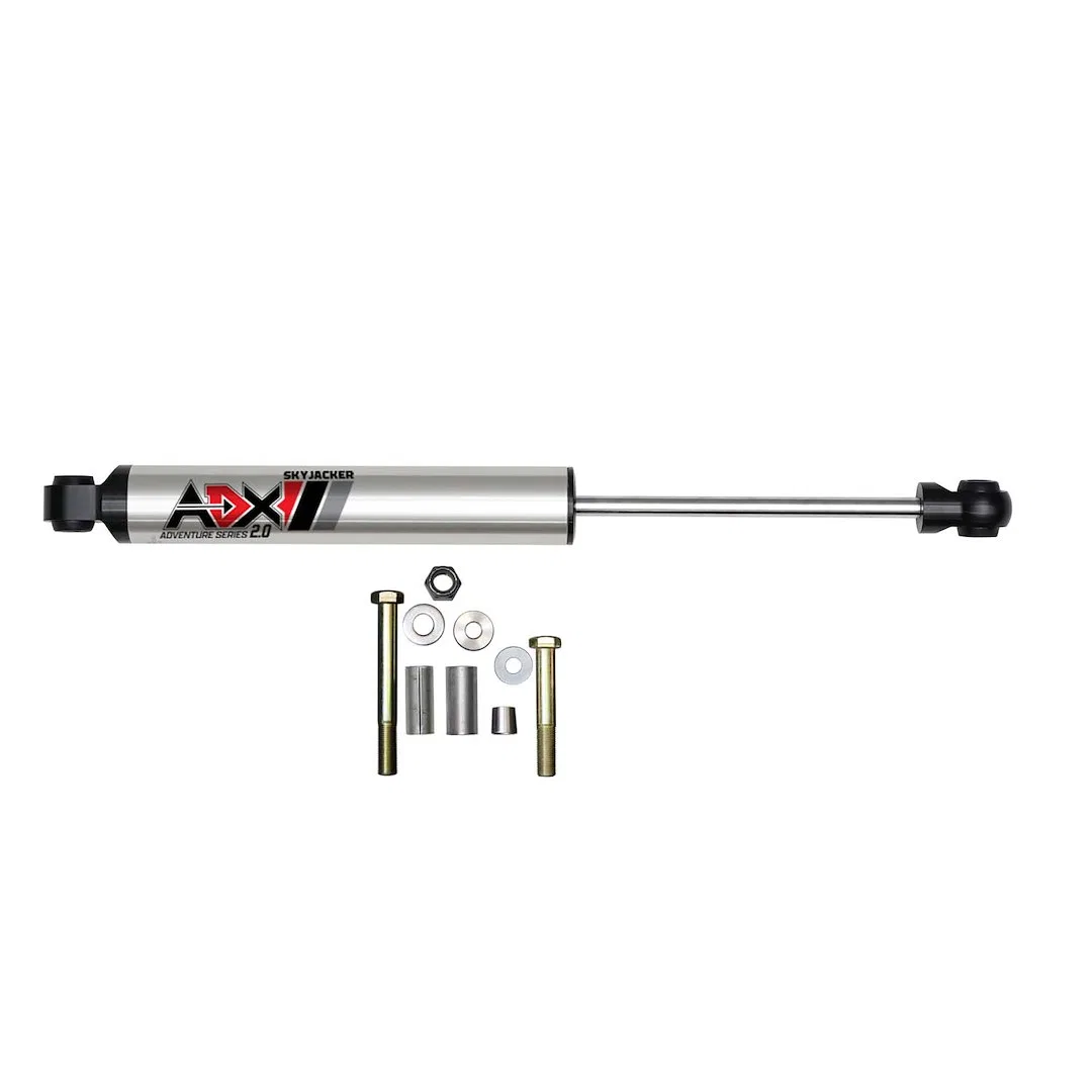 2017 – SKYJACKER Steering Stabilizer, Single Silver Stabilizer Without Shock Boot Mounts To OE Locations